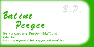 balint perger business card